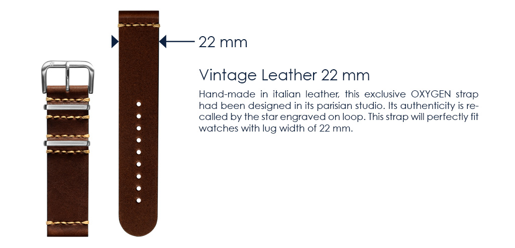 Bracelet pour Montre - Vintage Cuir 22 mm