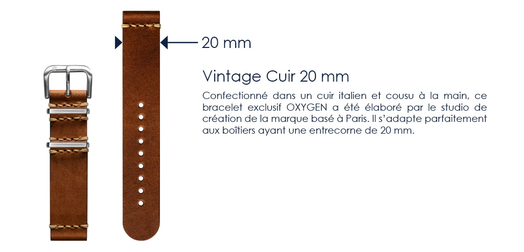 Bracelet pour Homme - Vintage Cuir 20 mm
