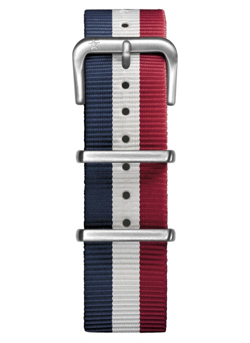 Nato Nylon Marine / Blanc / Rouge 20 mm