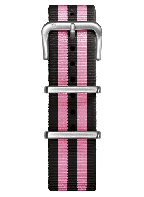 Nato Nylon Noir / Rose 20 mm