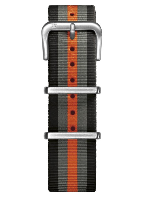 Nato Nylon Black Grey Orange 20 mm