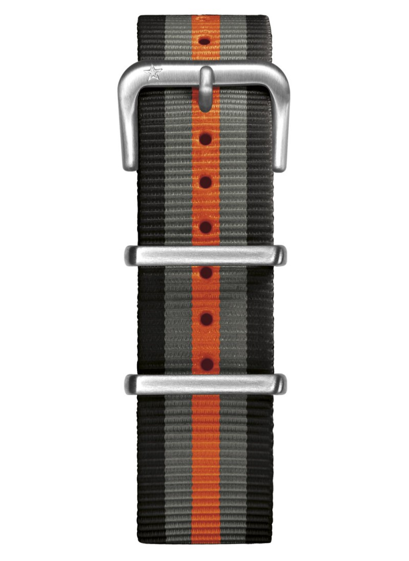 Nato Nylon Noir / Gris / Orange 20 mm