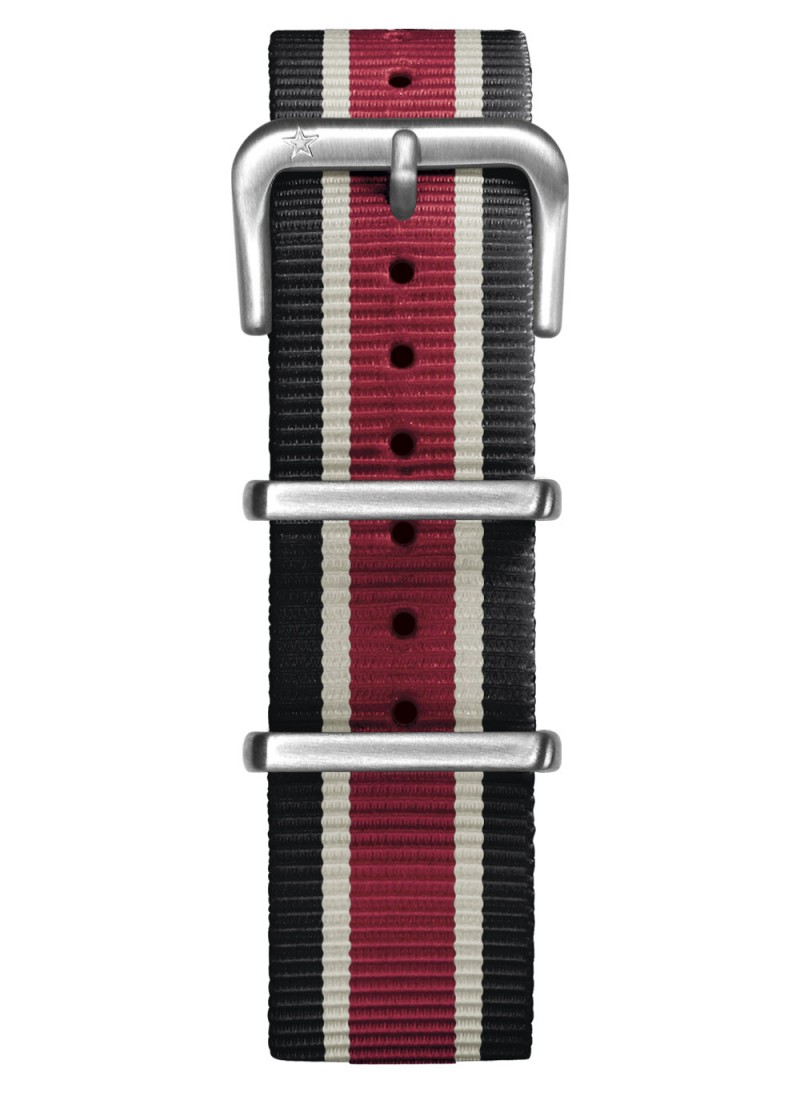 Nato Nylon Noire / Ivoire / Rouge 20 mm