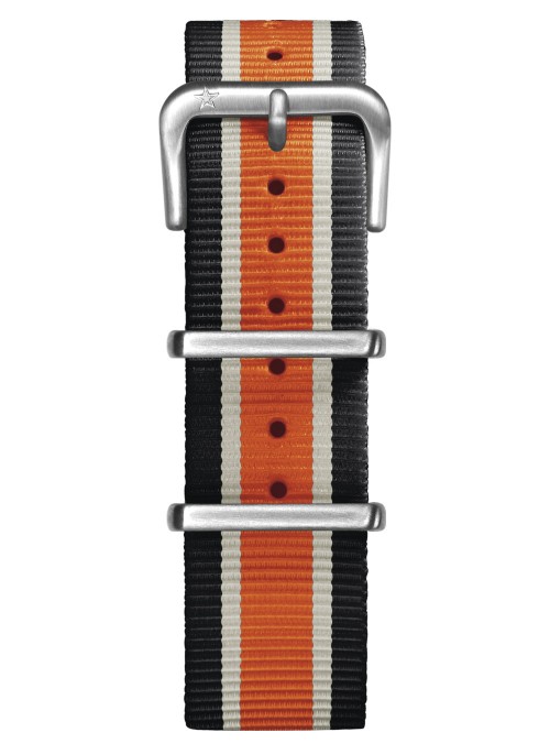 Nato Nylon Noire / Ivoire / Orange 20 mm