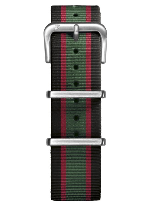 Nato Nylon Noir / Vert / Rouge 20 mm