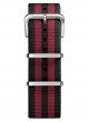 Nato Nylon Noir / Rouge 22 mm