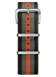 Nato Nylon Black / Grey / Orange 22 mm