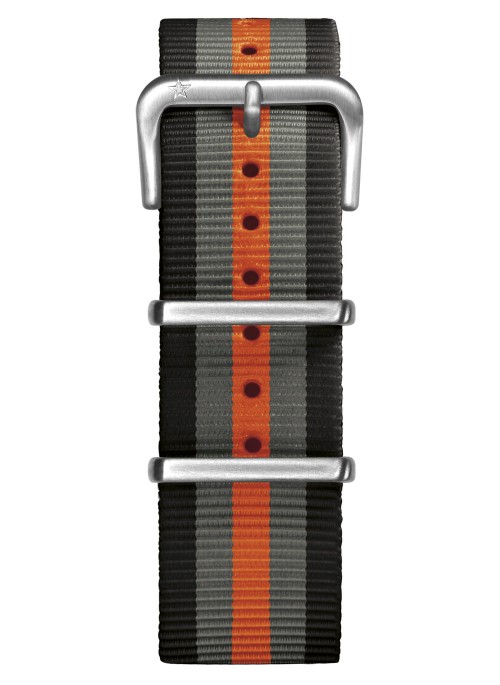 Nato Nylon Noir / Gris / Orange 22 mm