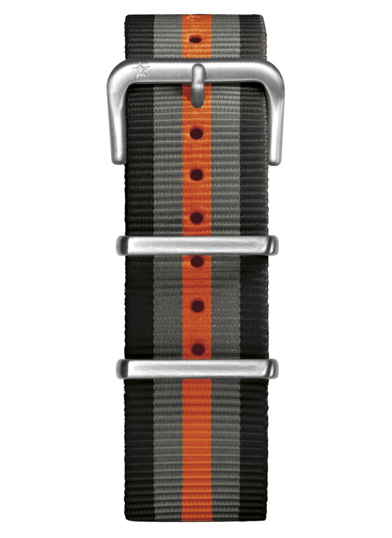 Nato Nylon Black / Grey / Orange 22 mm