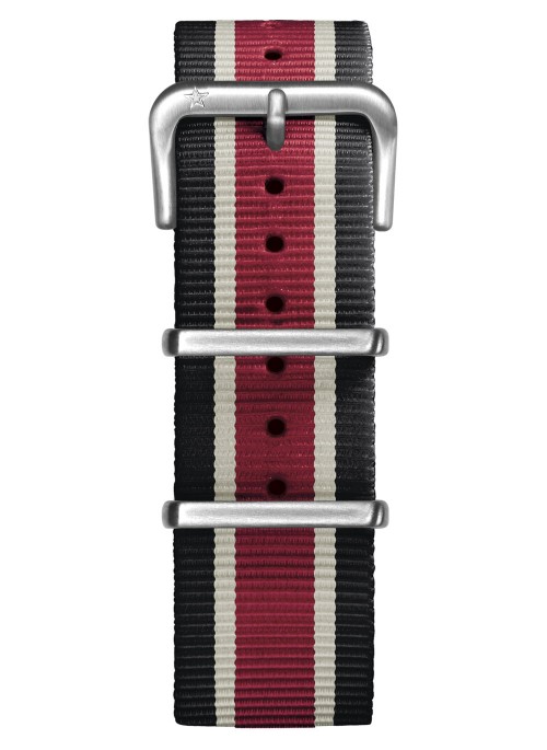 Nato Nylon Black / Ivory / Red 22 mm