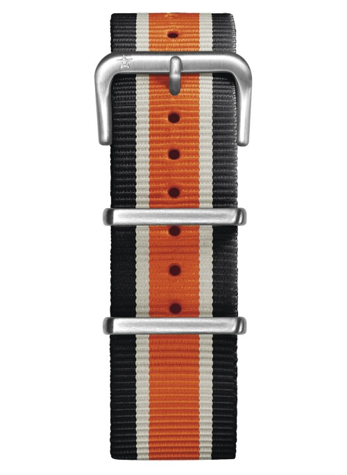 Nato Nylon Black / Ivory / Orange 22 mm