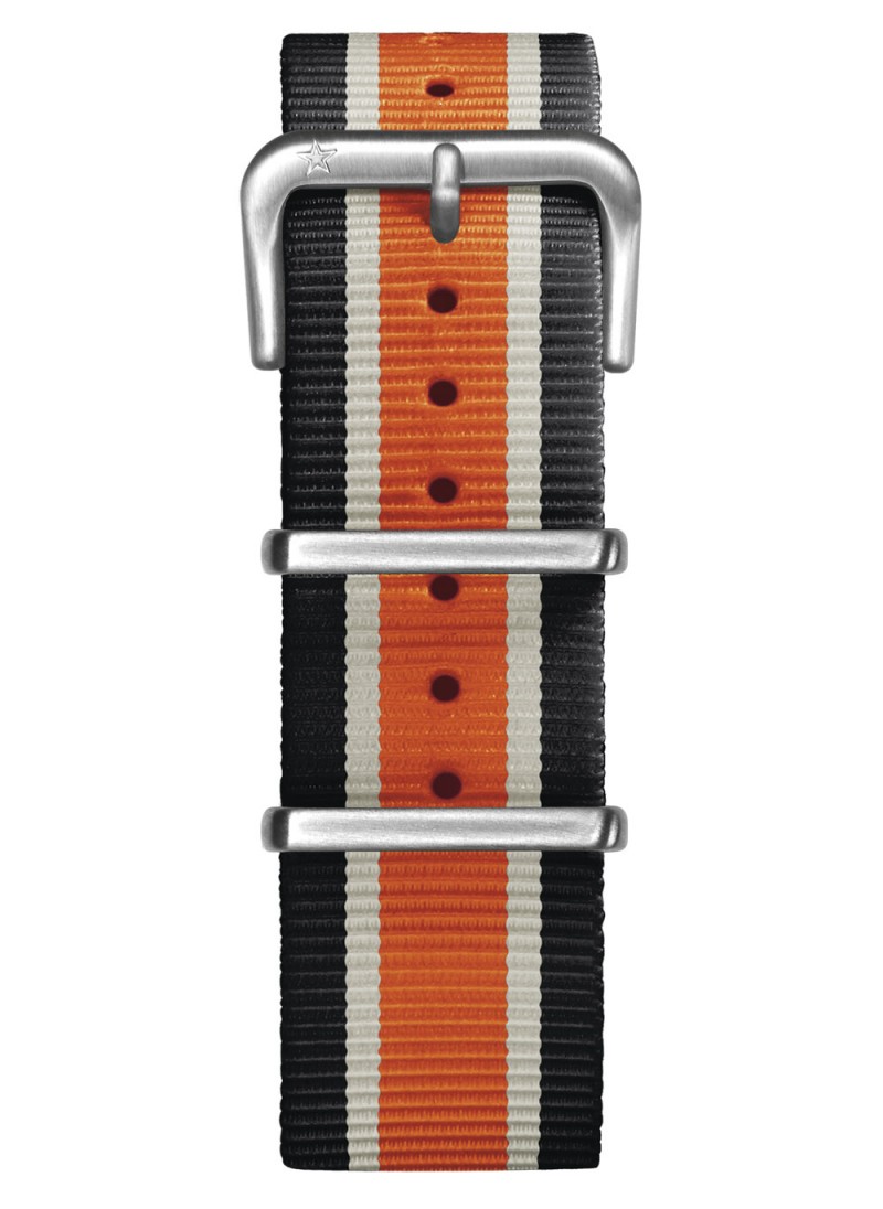 Nato Nylon Noir / Ivoire / Orange 22 mm