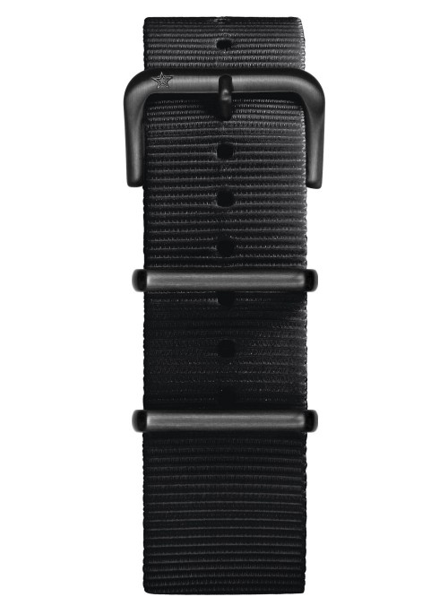 Nato Nylon Noir Boucle Noire 22 mm