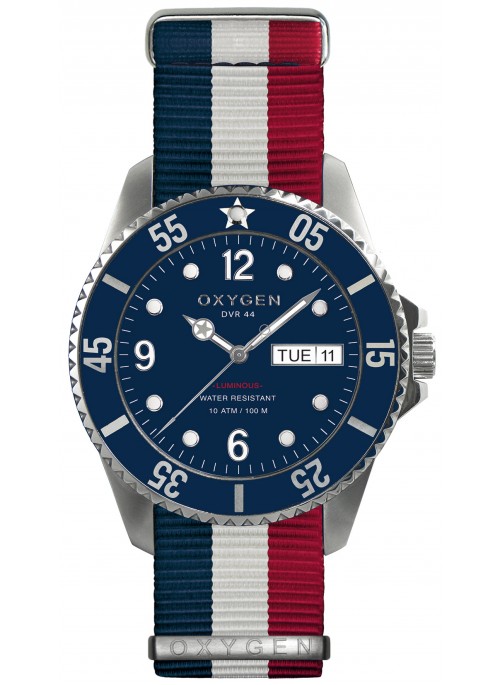 Diver 44 Admiral Bracelet Marine Blanc Rouge