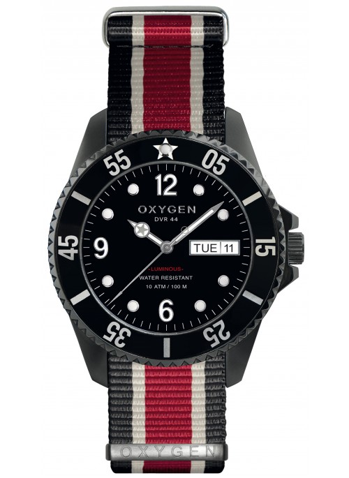 Diver 44 Moby Dick Black Ivory Red Strap