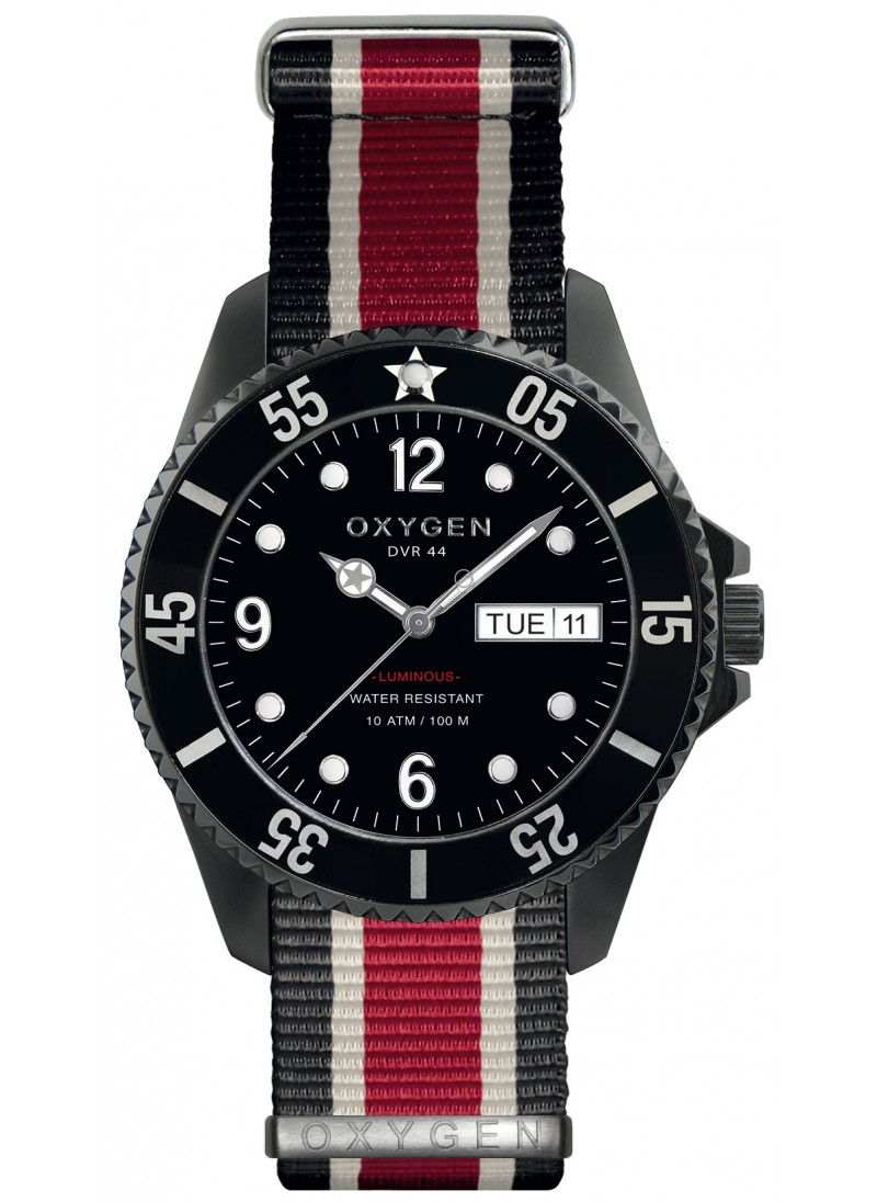 Diver 44 Moby Dick Black Ivory Red Strap