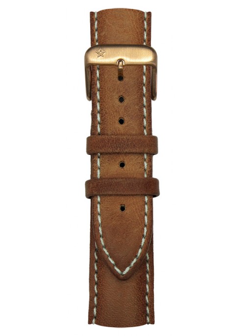 Classic Leather Brown Light Pink Gold Buckle 20 mm
