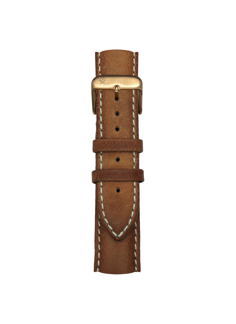 Classic Leather Brown Light Pink Gold Buckle 20 mm