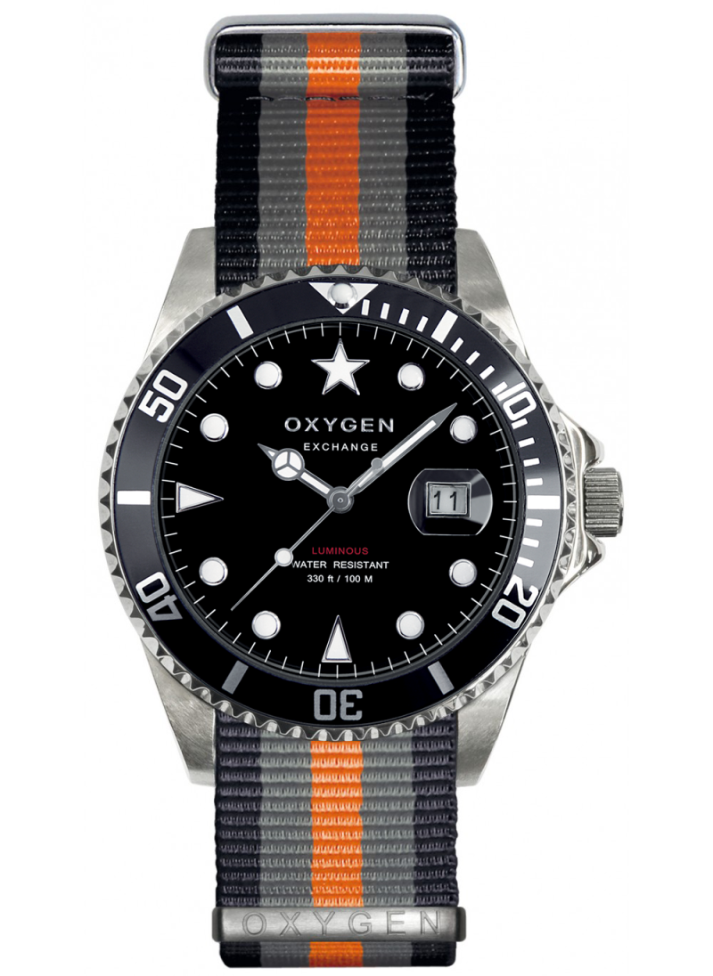 Diver 40 Moby Dick Bracelet Noir Gris Orange